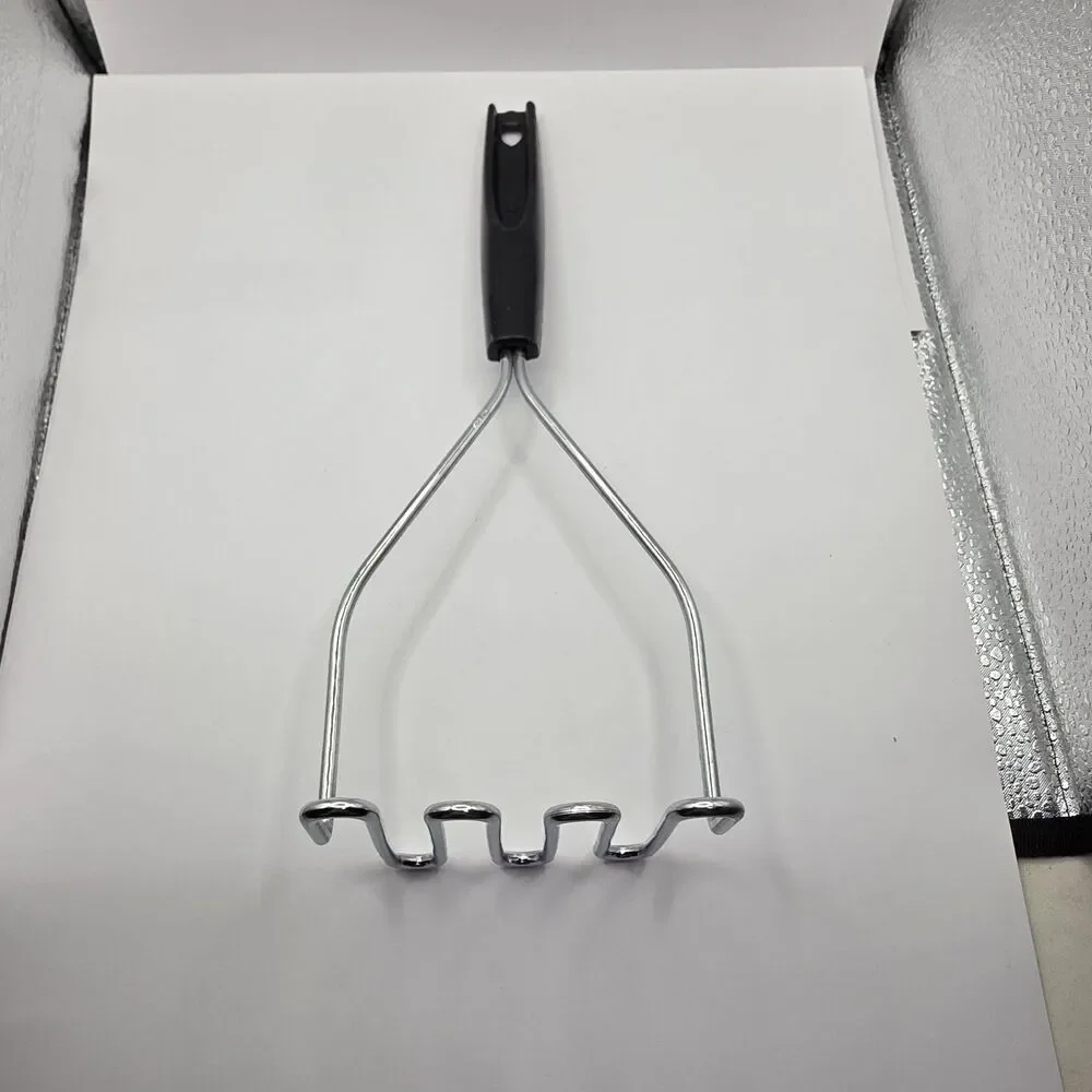 Vintage Potato Masher Plastic Black Handle Made in Japan 10 1/2'